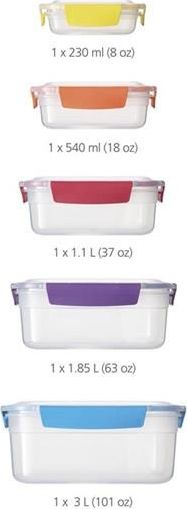 Set ena kuzhine Joseph Joseph Nest Lock 81081, 5 copë, plastik, me ngjyra të ndryshme