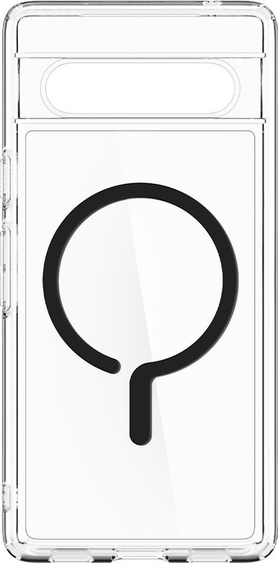 Kuti telefoni Spigen Ultra Hybrid OneTap Ring MagSafe për Google Pixel 7a, e tejdukshme, me unazë magnetike, e zezë