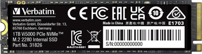 Disk SSD Verbatim Vi5000, 1TB, M.2 2280 PCI-E x4 Gen4 NVMe