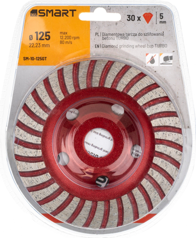 Rrotë bluarse Smart Diamond SM-10-125GT, Turbo, 125mm, metalike