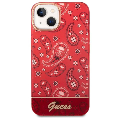 Këllëf telefoni Guess GUHCP14SHGBNHR për iPhone 14 6.1", hardcase Bandana Paisley, i kuq