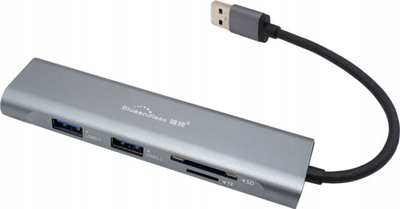 Hub USB Blueendless, 3x USB 3.0, lexues SD TF, gri