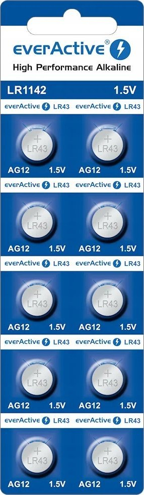 Bateri alkaline everActive AG12 LR43, 1.5V, set me 20 copë