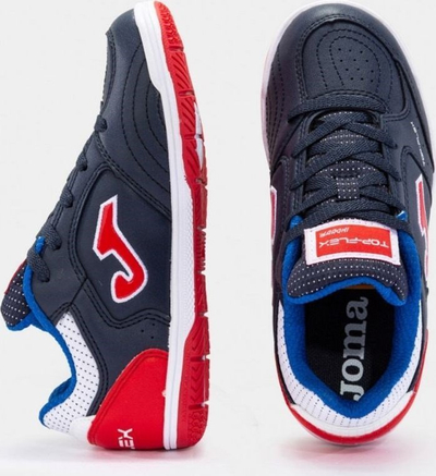 Atlete futsalli për kalamaj Joma Top Flex 2243 IN Jr, për indoor, me shollë gome, blu navy me të kuqe