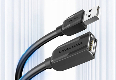 Kabllo zgjatëse USB Vention USB 2.0, 1m, e zezë