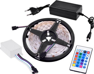 Shirit LED ZA4824, 5m, RGB me telekomandë, i papërshkueshëm nga uji
