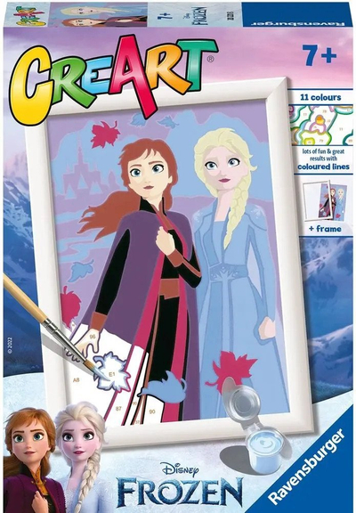 Set pikturimi Ravensburger CreArt Disney Frozen Sisters Forever, 13x18 cm, për fëmijë