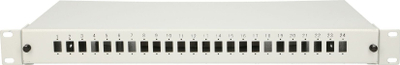 Panel optik Extralink 24 Core V2, për raft 19", 1U, i bardhë