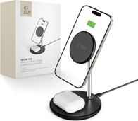Karikues wireless 2 në 1 Tech-Protect QI15W-A39, MagSafe, USB-C, i zi