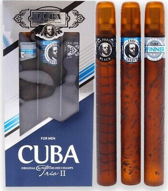 Set parfumi Cuba Variety për burra, 4 x 1.17 oz EDT, Cuba Black Brown Green Grey