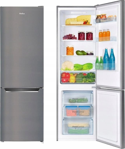 Frigorifer kombin Amica FK2525.4UNTX, 263L, klasë energjie E, inoks