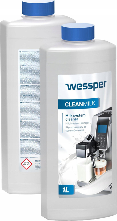 Solucion pastrimi për sistemin e qumështit Wessper Clean Milk, 1000 ml, i tejdukshëm
