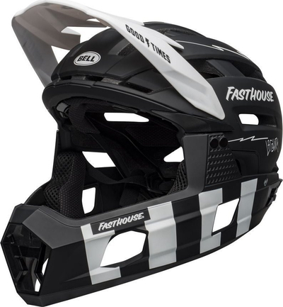 Helmetë çiklizmi Full Face Bell Super Air R Mips Spherical, MTB, e bardhë infrakuqe mat me shkëlqim
