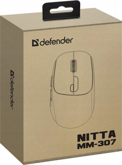 Maus Defender NITTA MM-307, wireless 2.4 GHz Bluetooth, 1600 dpi, i bardhë