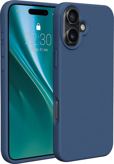 Këllëf Etteri Silicone Case, iPhone 16 Plus, i kaltër i errët