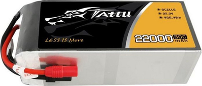 Литиум-полимер батерија Tattu 22000mAh 22.2V 30C, за дронови, црна