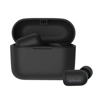 Kufje wireless Savio TWS-09, Bluetooth 5.1, IPX5, të zeza