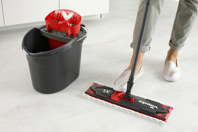 Mop i sheshtë Vileda Ultramax XL, dorezë teleskopike, i kuq
