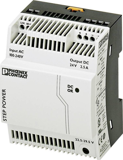 Furnizues energjie Phoenix Contact STEP-PS 1AC/24DC/2.5, 60W, 24V DC 2.5A, gri