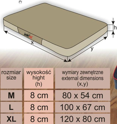 Dyshek Hobbydog Mattress Premium, XL, i zi / bezhë