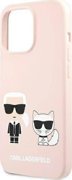 Kapak telefoni Karl Lagerfeld KLHMP13LSSKCI për iPhone 13 / 13 Pro 6.1", silikon, MagSafe, rozë e çelët