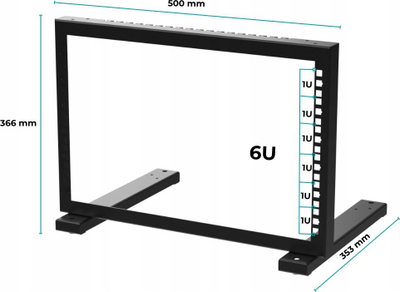 Stojak rack Stalflex STR19-6U-B, 19", 6U, i zi
