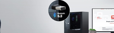 Bluetooth адаптер Mercusys MA530, USB нано, Bluetooth 5.3, црн