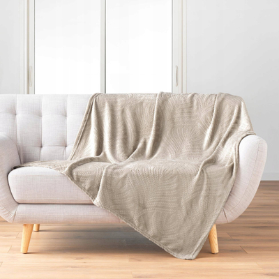 Batanije Nelia plaid, flanel, 125x150cm, ngjyrë taupe