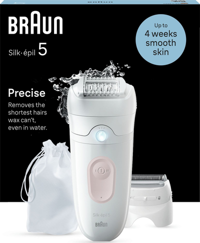 Епилатор Braun Silk-épil 5 5-030, без кабел, бело розов