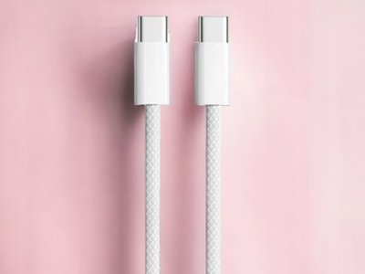 Kabllo USB C në USB C, 1m, e gërshetuar, e bardhë