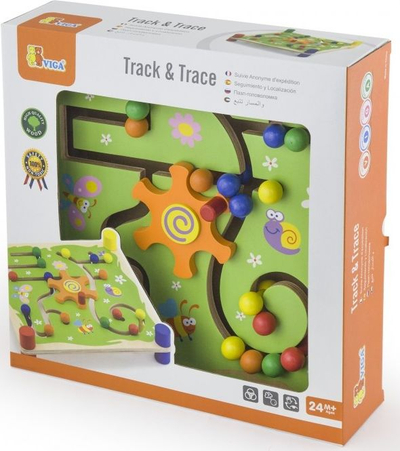 Loja druri VIGA Track & Trace, labirint me rruaza, shumëngjyrëshe