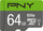 Kartë memorie PNY, MicroSDXC, Klasa 10/ UHS-I/U1/ A1, 64 GB