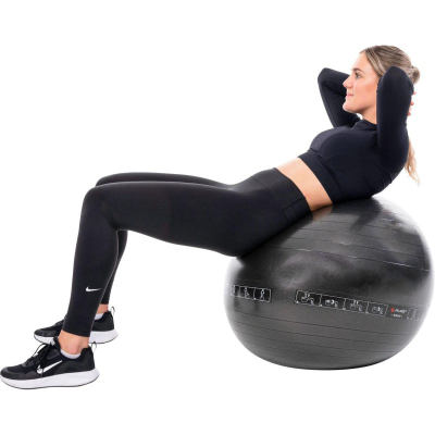 Top palestrash Pure2Improve Gym Ball, 65 cm, me pompë, i zi