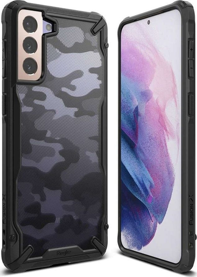 Mbrojtëse Ringke për Galaxy S21 Plus, i zi / me dizajn