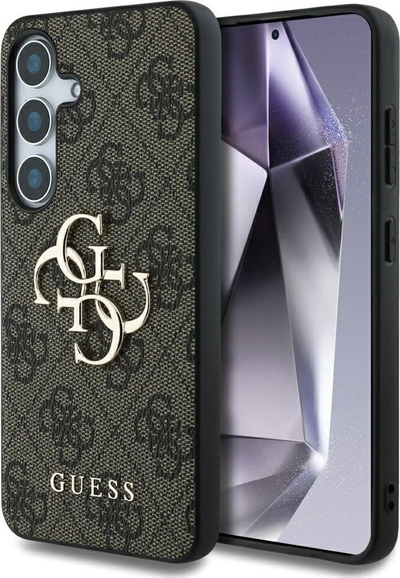 Kllapë telefoni Guess Big 4G Classic Logo për Samsung Galaxy S25 Plus, lëkurë eko, kafe