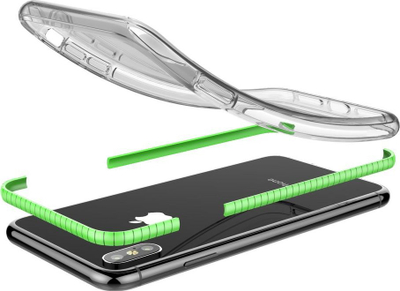 Mbrojtëse telefoni Verge për iPhone X XS, xhel TPU, transparente, rozë