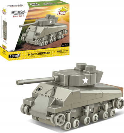 Set ndërtimi Cobi M4A3 Sherman, 103 copë, shkalla 1:72, gri