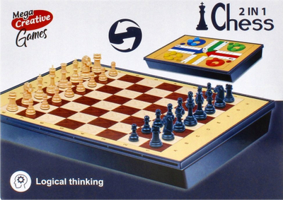 Loje tavoline Mega Creative 2 në 1 Chess Ludo 511316, set shah dhe Ludo, për kalamaj 3+