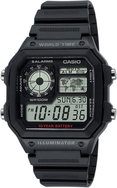 Orë për meshkuj Casio, e zezë