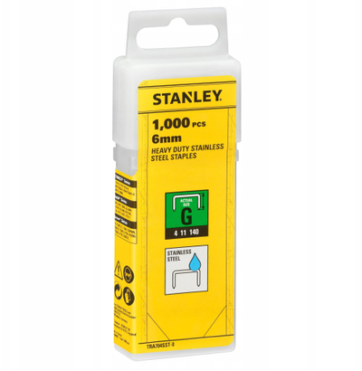 Kapëse për stapler Stanley TRA704SST-0, 6mm Type G, 1000 copë