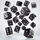 Set zare standarde D6 Black and White, 6 faqe, i zi me pika të bardha
