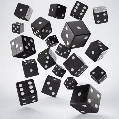 Set zare standarde D6 Black and White, 6 faqe, i zi me pika të bardha