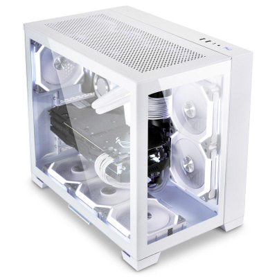 Kasa PC Lian Li O11 Dynamic Mini Snow Edition, ATX Micro ATX Mini ITX, xham i temperuar, e bardhë