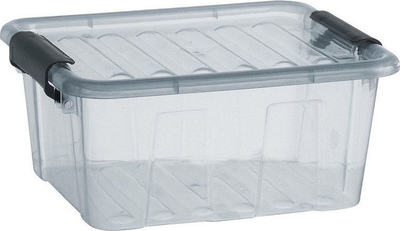 Кутија за складирање Home Box 2L, транспарентна пластика, сив капак