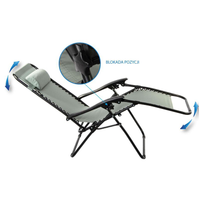 Shezlong kopshti Royokamp Bliss, palosës, zero gravity, gri