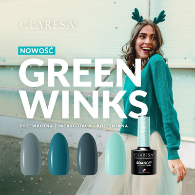 Llaku xhel për thonj Claresa SoakOff Green Winks Shade 4, UV LED, 5 g, i gjelbër