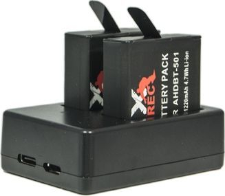 Karikues baterish AHDBT-501 për GoPro HERO 7 6 5, i zi