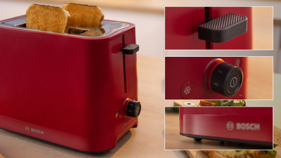 Toaster Bosch MyMoment TAT3M124, 950W, 2 feta, i kuq