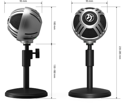 Микрофон Arozzi Sfera Pro, USB, за игри и стриминг, црн