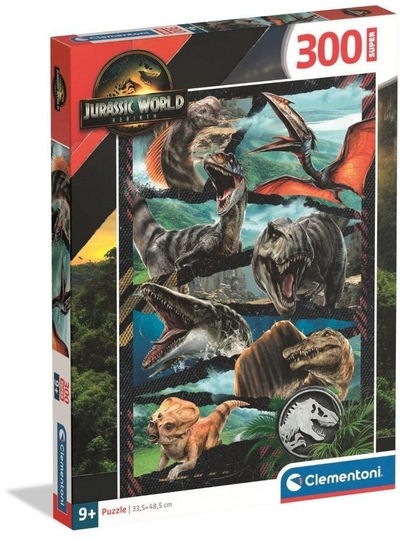 Puzzle Clementoni Jurassic World, 300 pjesë, 48.5x33.5 cm, shumëngjyrësh